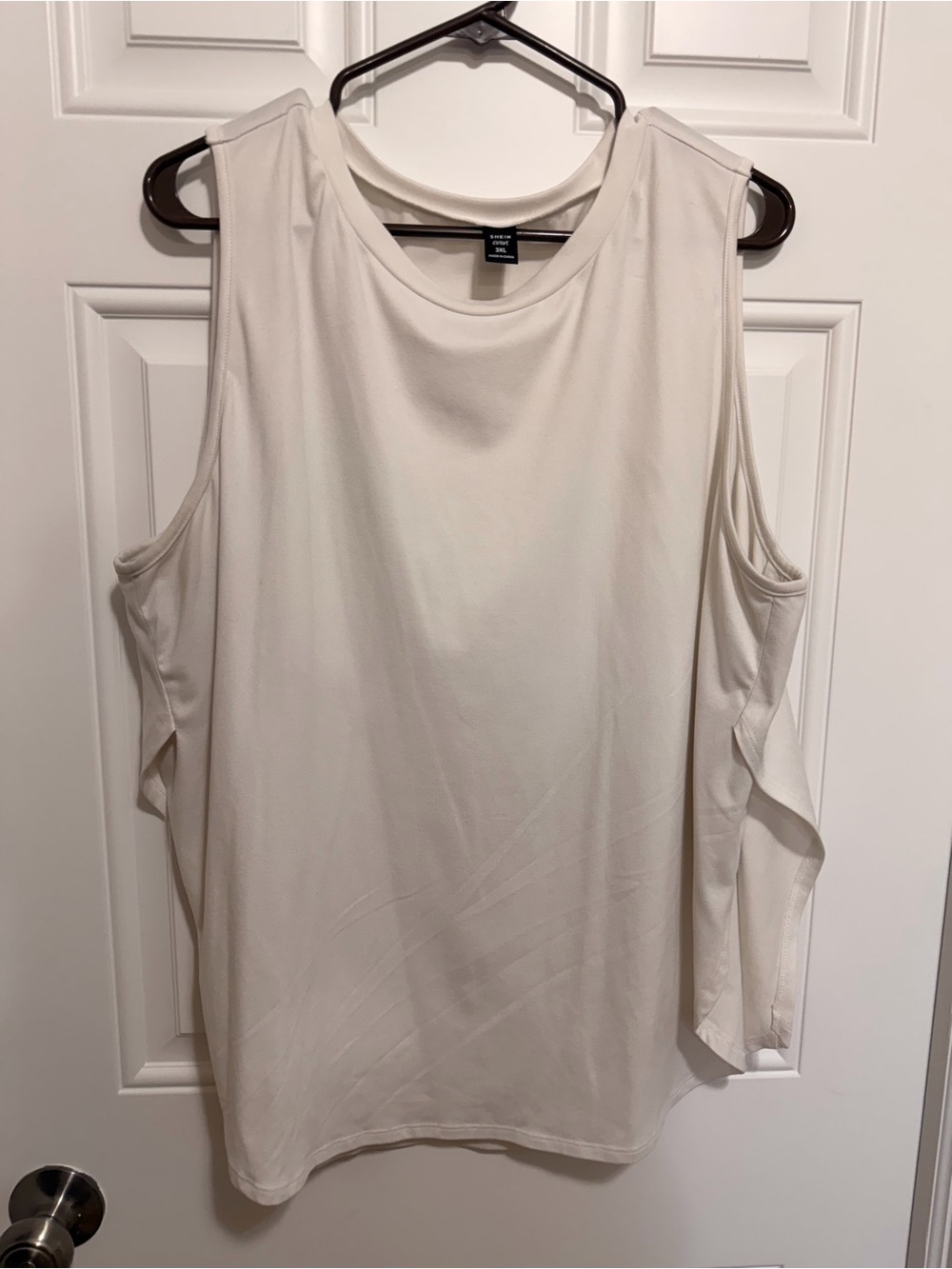 SHEIN Cream Cold-Shoulder Tank Top